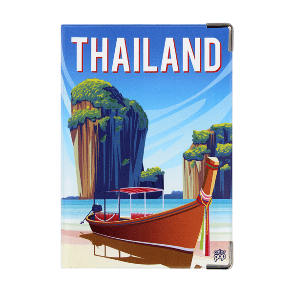 protège passeport color pop anti écornement, anti humidité, passeport standard, passeport monde, protège passeport coloré, motif Thailande