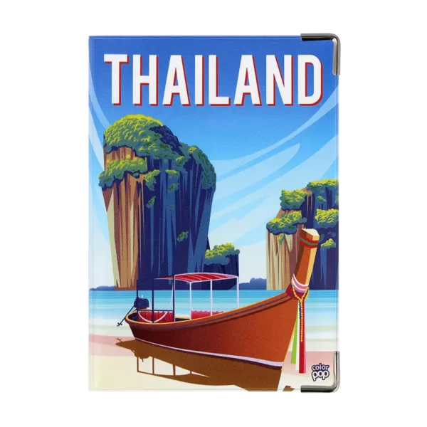 protège passeport color pop anti écornement, anti humidité, passeport standard, passeport monde, protège passeport coloré, motif Thailande
