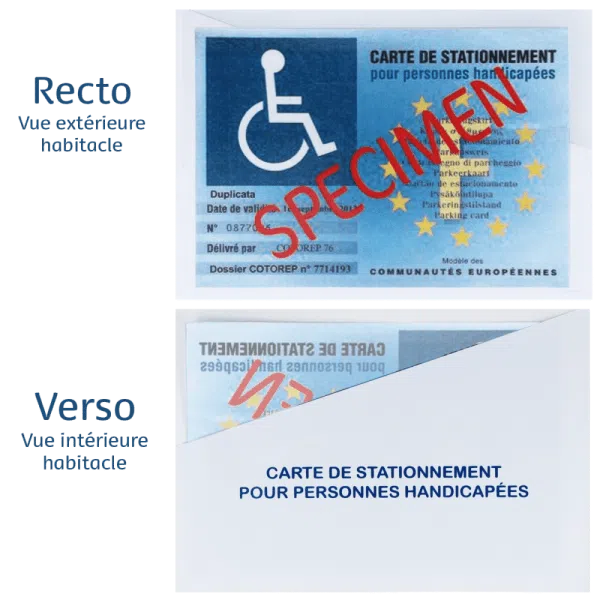 Étui carte stationnement handicape Color pop fabrication française