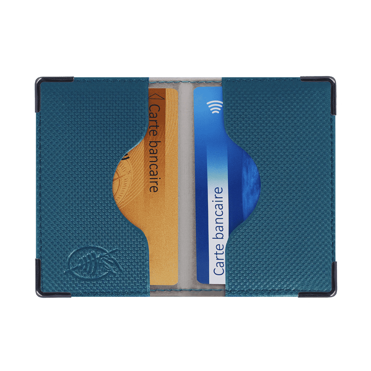 Anti-RFID en PVC Protection des données bancaires - Fabrication française Bleu Marine Color pop® Etui 2 Cartes bancaires blindé 9,7 x 6,5 x 0,5 cm 