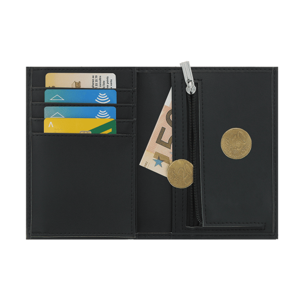 Portefeuille portrait blindé anti-piratage My Color Pop® - anti-RFID - Protection cartes bancaires - Sécurité cartes de crédit - 1 porte-monnaie + cartes + papiers identité - PU - 8,5 x 11 cm -