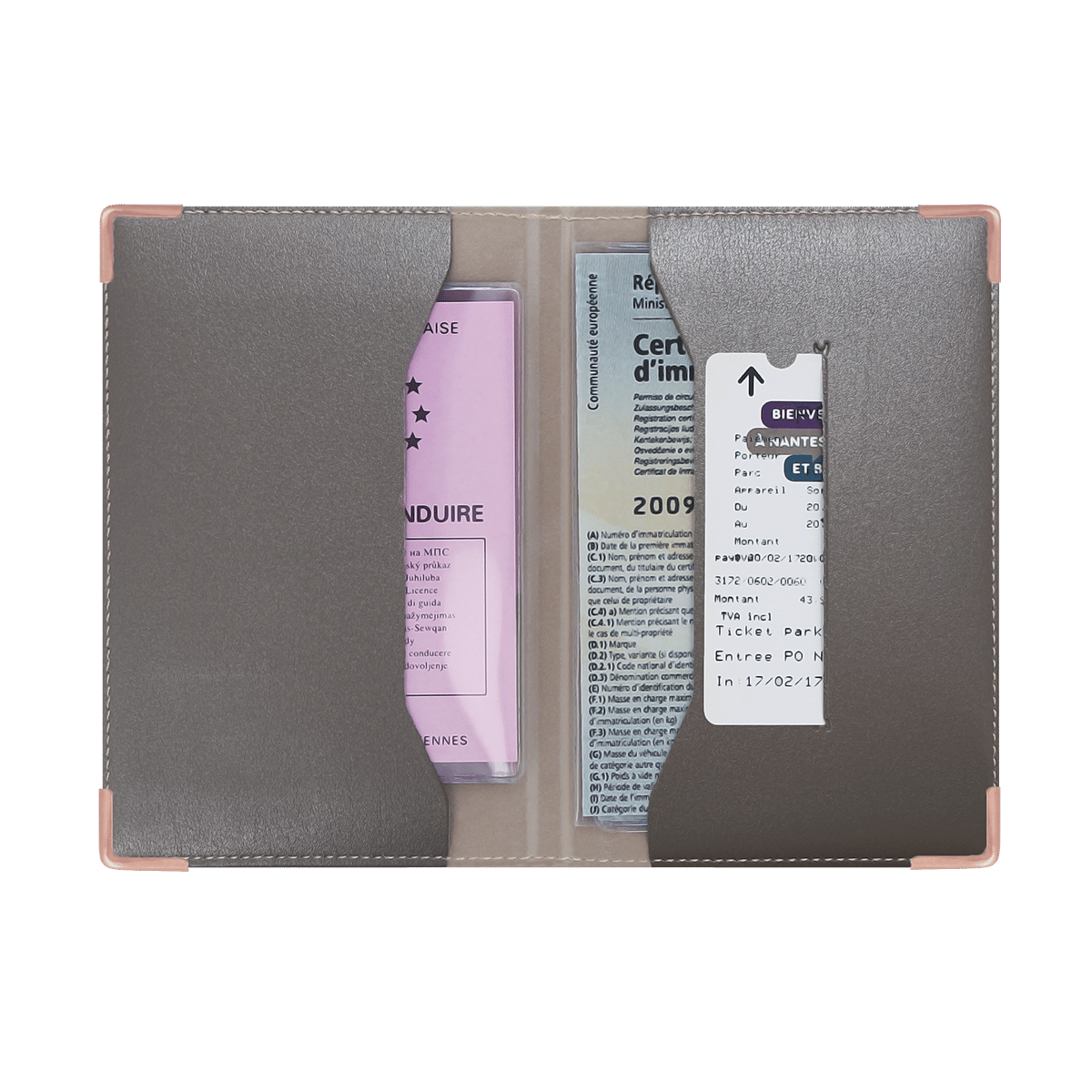 Etui Porte-papiers - Carte grise - Permis de conduire - Assurance -  Passeport