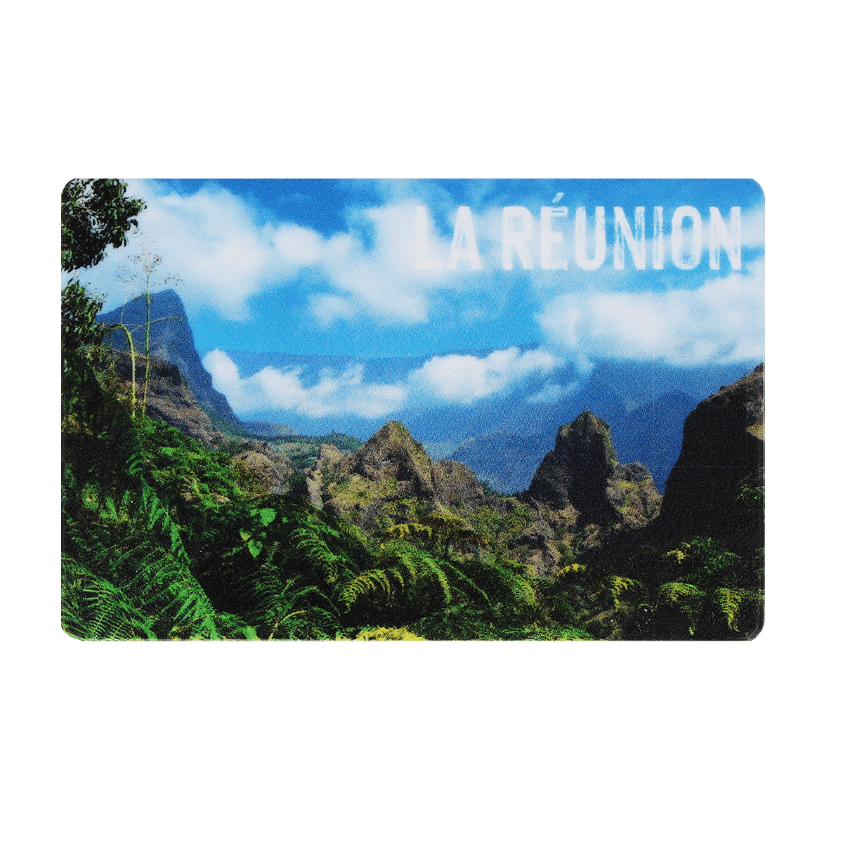 Color pop® Etui Rigide 1 Carte La Réunion - Fabrication française Imprimé Volcan 6 x 9 cm 
