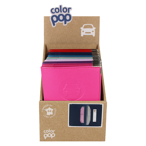 porte-papiers voiture étui carte grise permis de conduire Color pop fabrication française