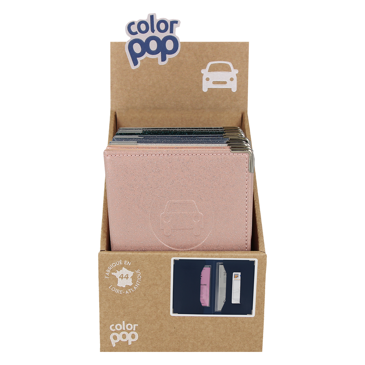 porte-papiers voiture étui carte grise permis de conduire Color pop fabrication française