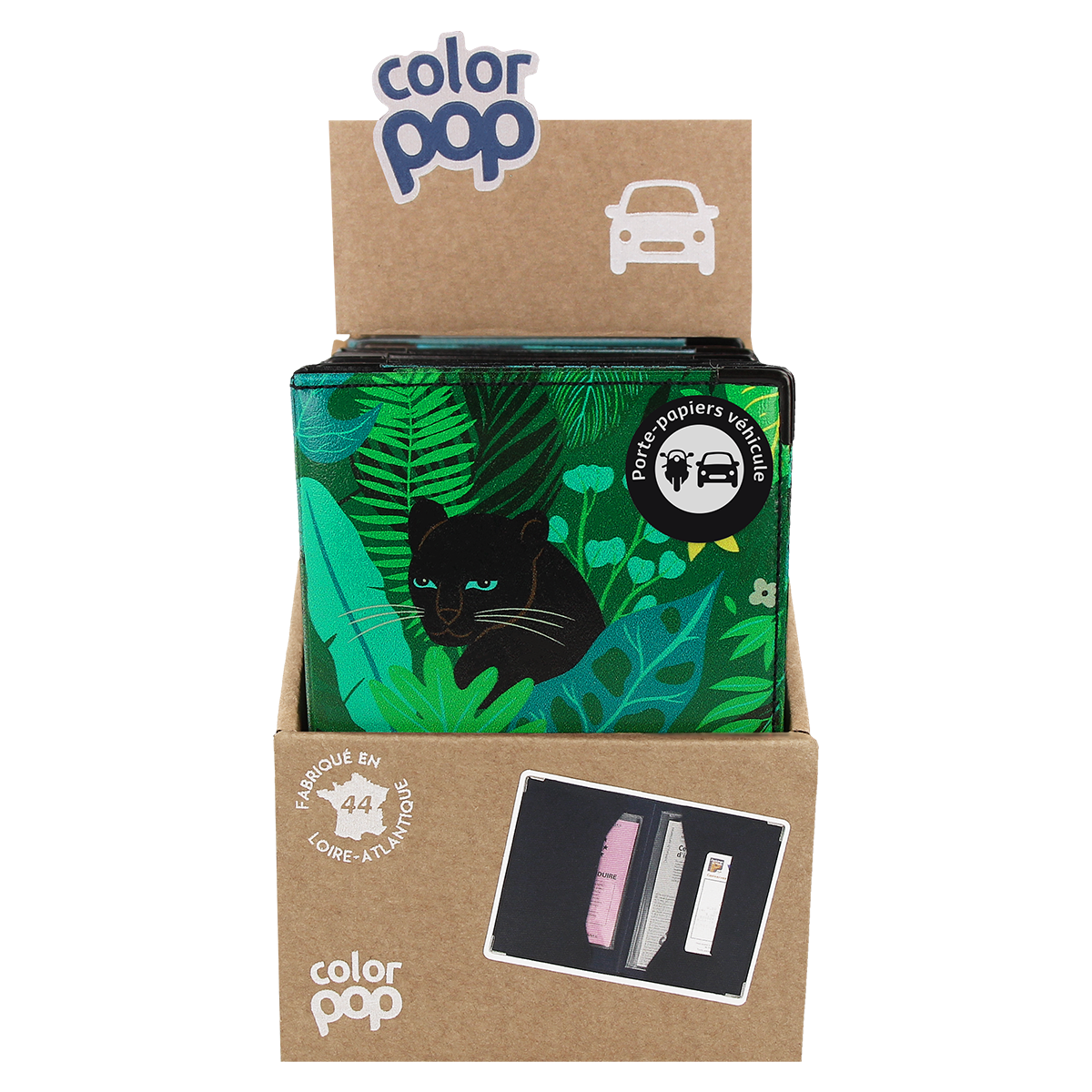 porte-papiers voiture étui carte grise permis de conduire Color pop fabrication française