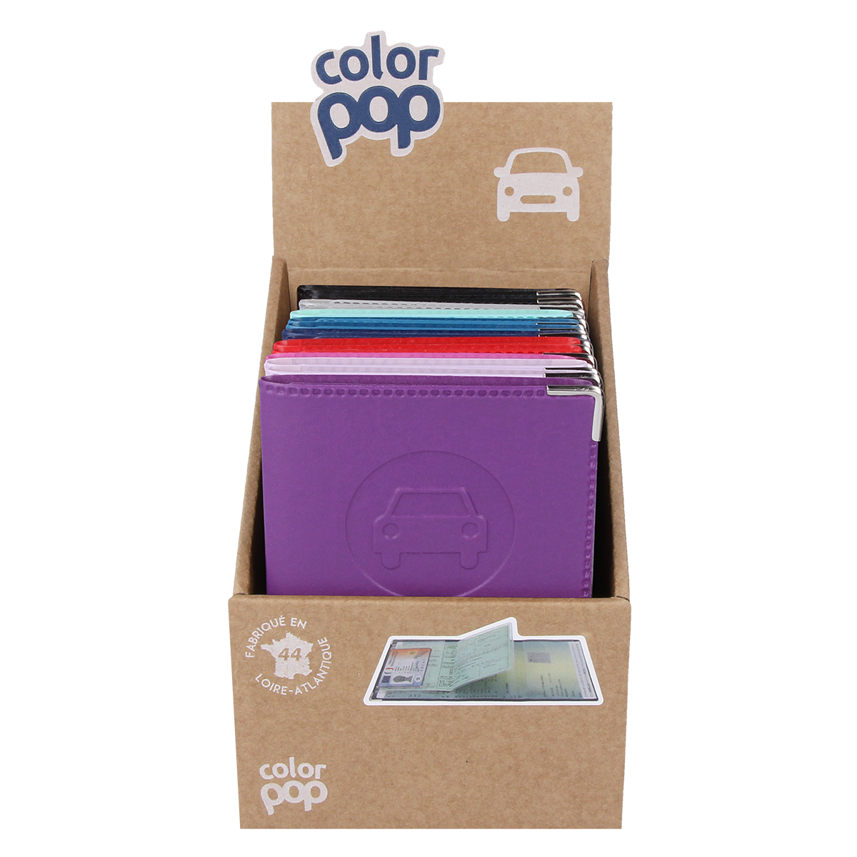 porte papiers voiture etui carte grise etui permis de conduire my color pop petite maroquinerie made in france fabrication francaise