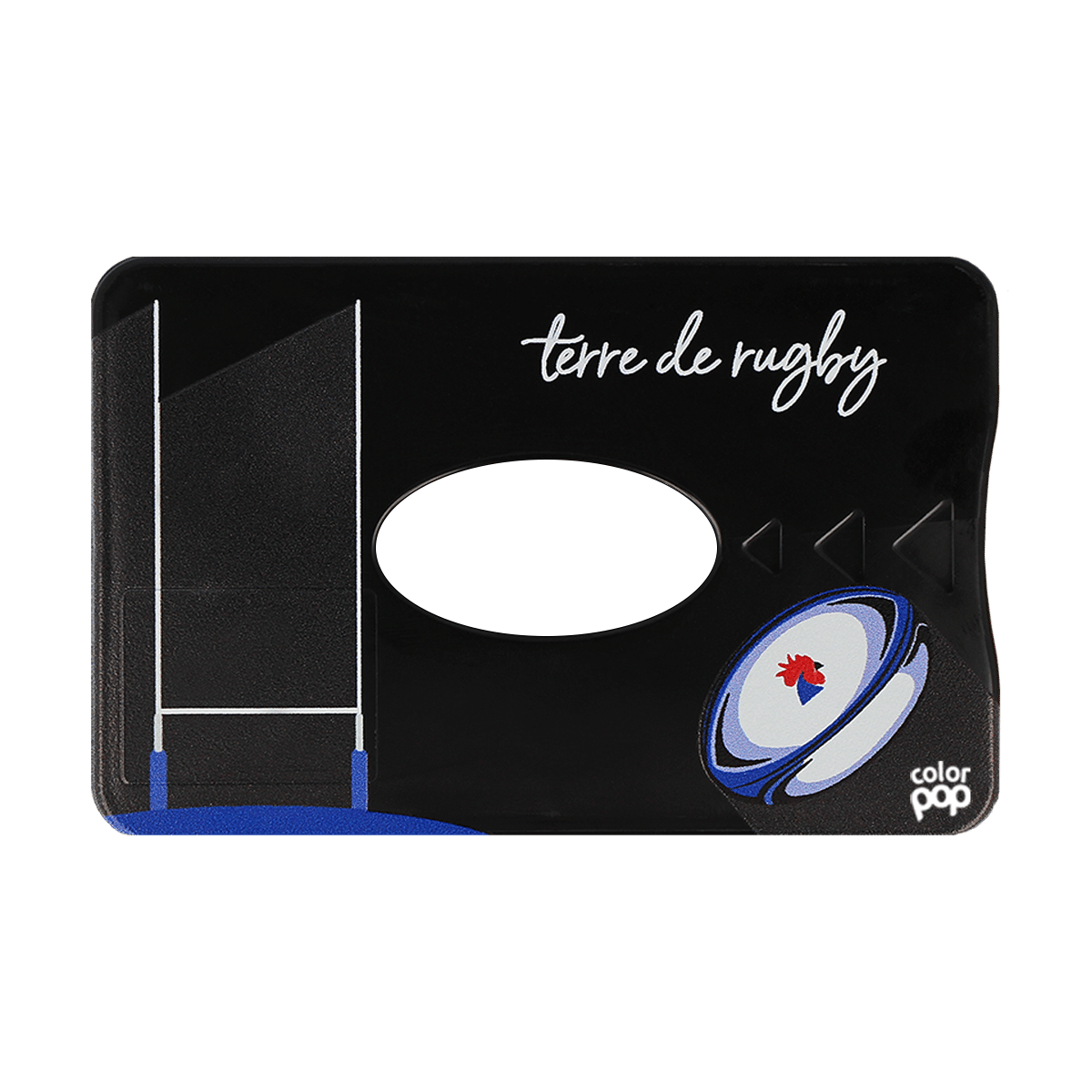 motif rugby noir, carte bancaire, carte de crédit, carte anti-rfid, carte anti-piratage, protège carte bancaire, étui pour carte bancaire ou carte de crédit