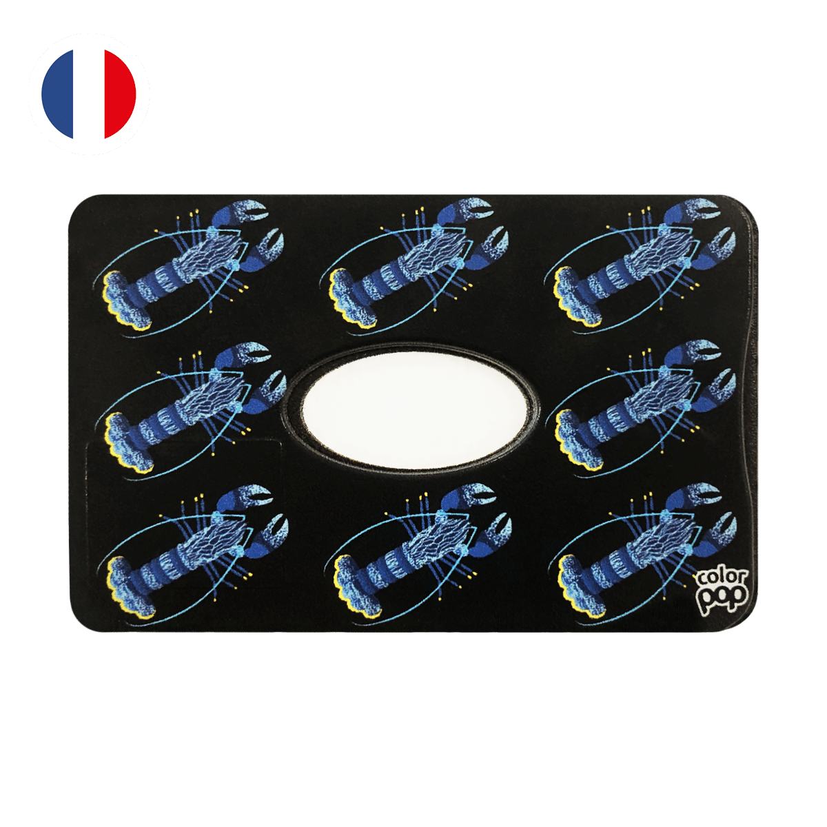 motif homard bleu, carte bancaire, carte de crédit, carte anti-rfid, carte anti-piratage, protège carte bancaire, étui pour carte bancaire ou carte de crédit