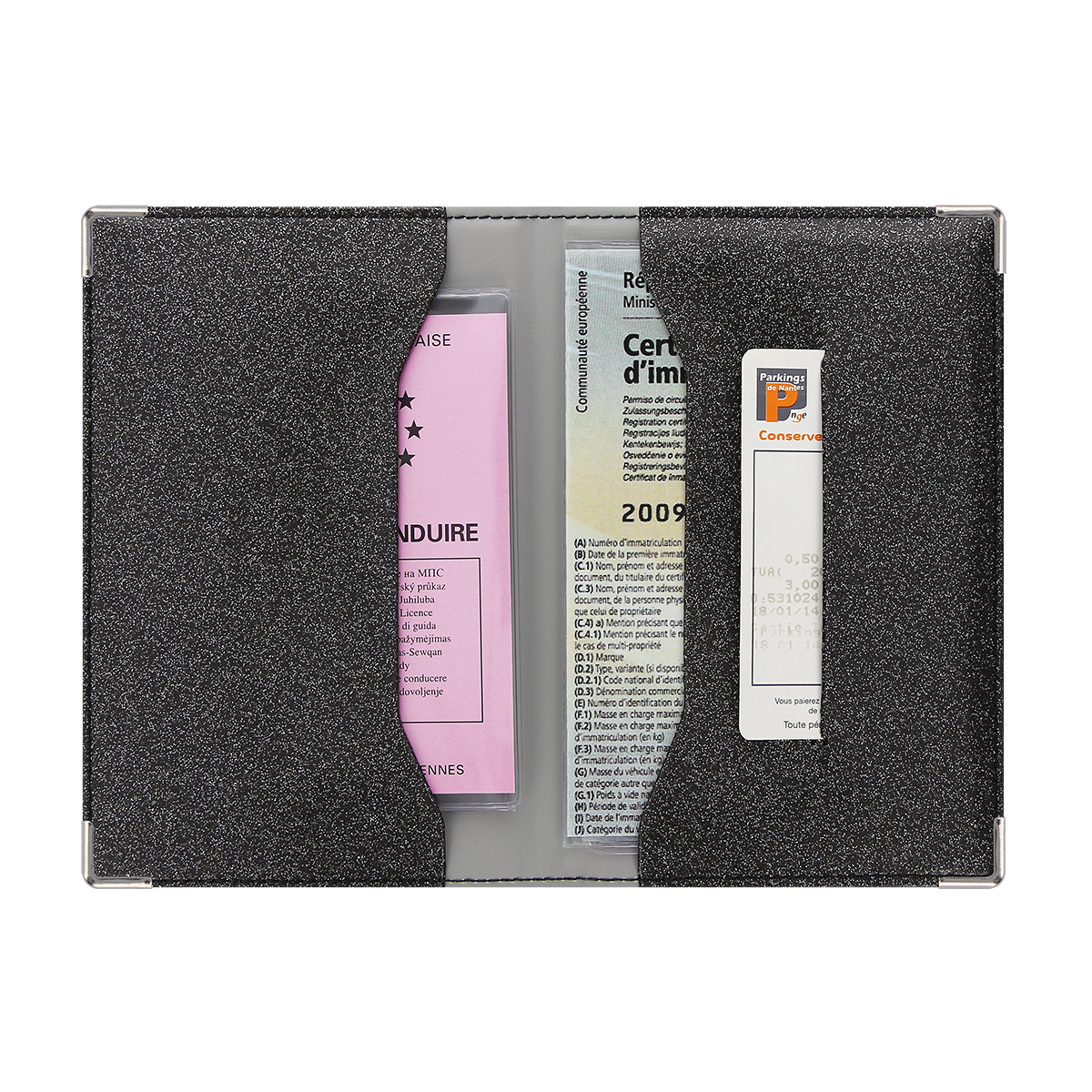 porte-papiers voiture étui carte grise permis de conduire Color pop fabrication française