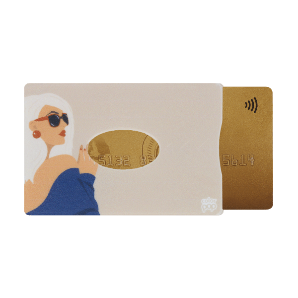 motif blondie, carte bancaire, carte de crédit, carte transport, badge, carte cantine, protège carte bancaire, étui pour carte bancaire ou carte de crédit