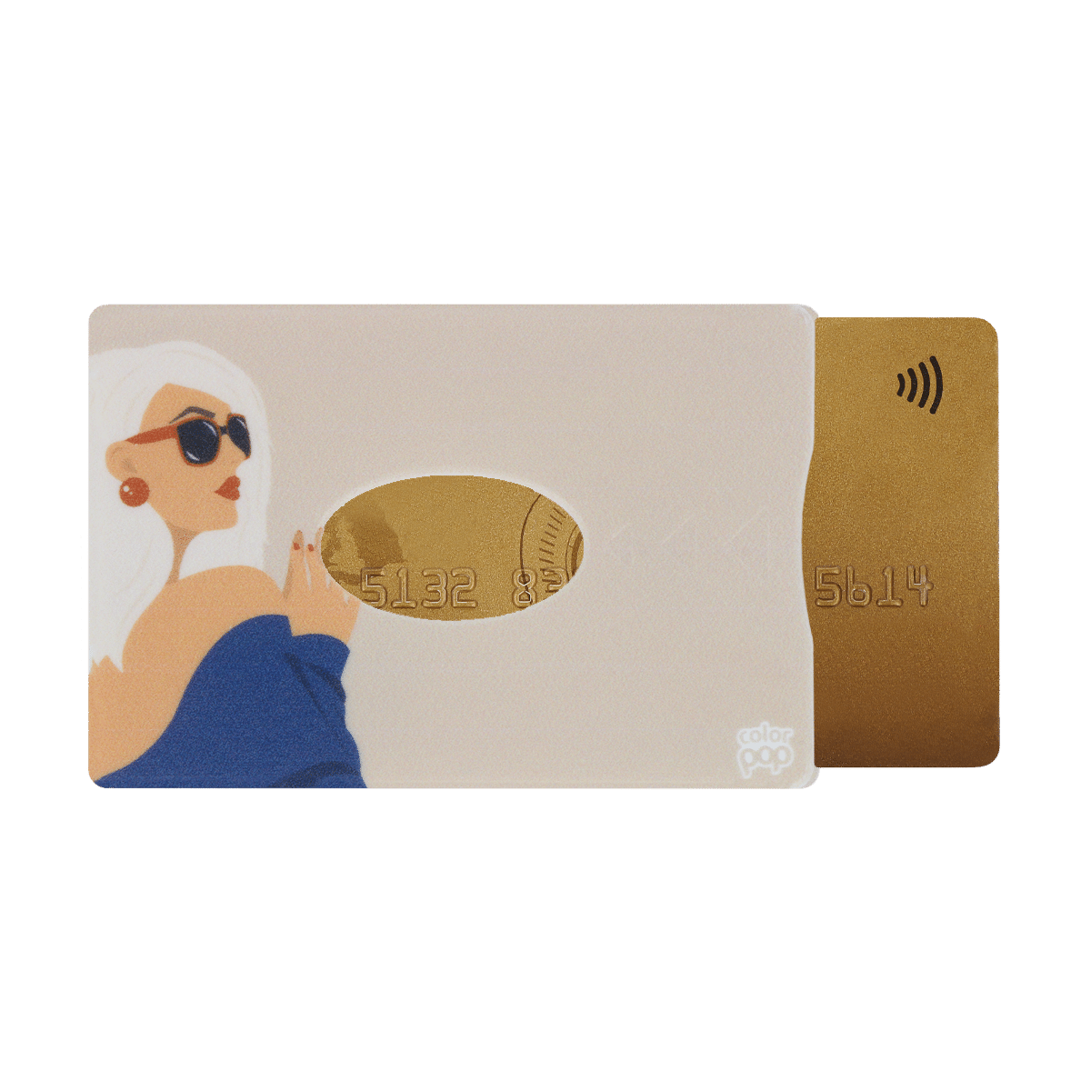 motif blondie, carte bancaire, carte de crédit, carte transport, badge, carte cantine, protège carte bancaire, étui pour carte bancaire ou carte de crédit