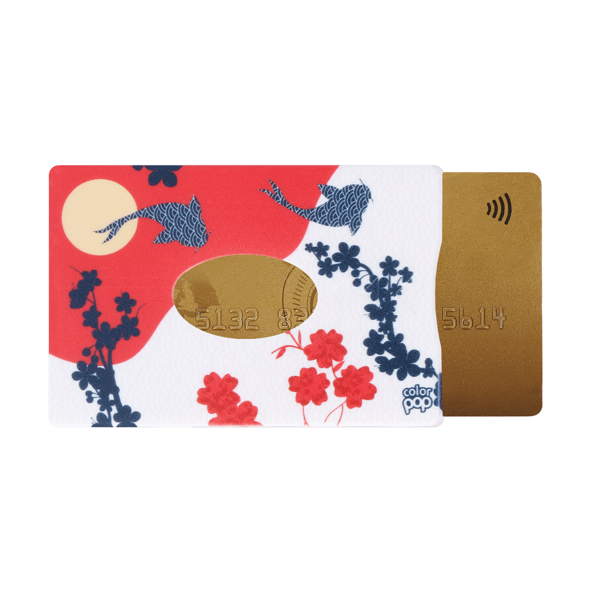 motif carpes, carte bancaire, carte de crédit, carte transport, badge, carte cantine, protège carte bancaire, étui pour carte bancaire ou carte de crédit