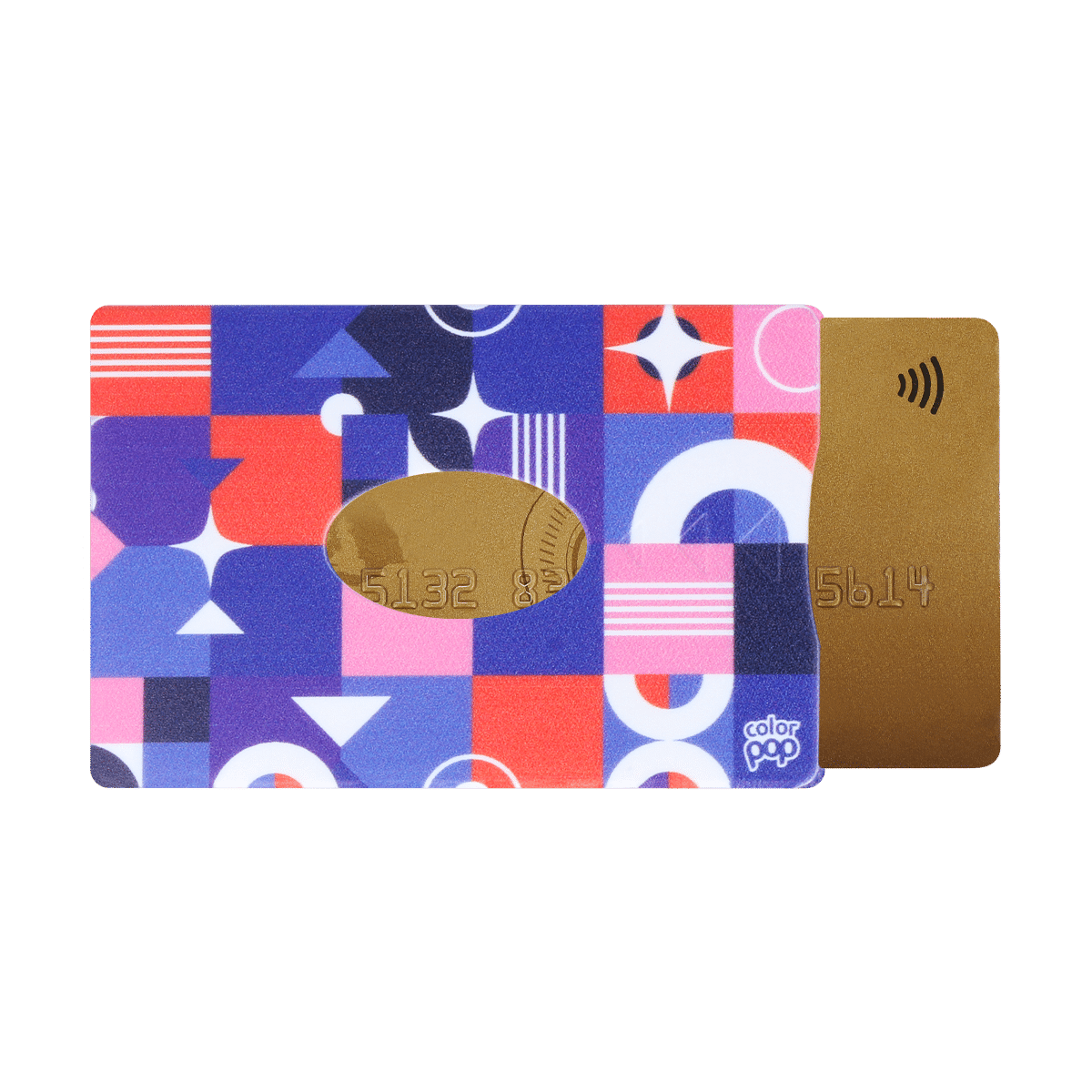 motif formes géométriques, carte bancaire, carte de crédit, carte transport, badge, carte cantine, protège carte bancaire, étui pour carte bancaire ou carte de crédit