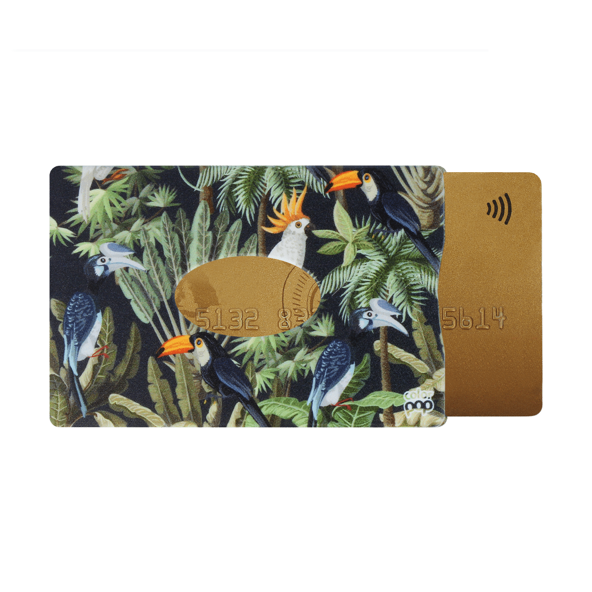 motif toucan, carte bancaire, carte de crédit, carte transport, badge, carte cantine, protège carte bancaire, étui pour carte bancaire ou carte de crédit
