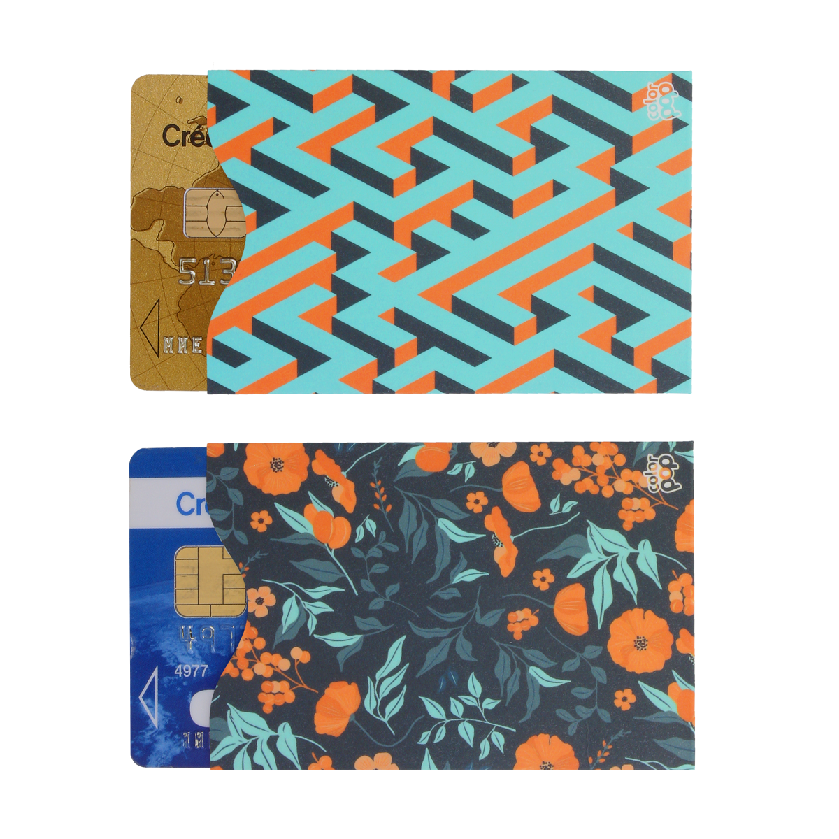 Lot de 2 étuis carton anti-RFID Color Pop