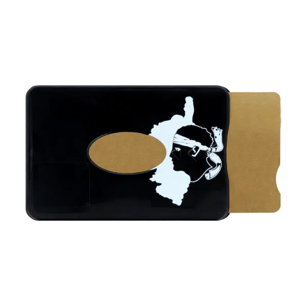 collection corse, motif tête de maure, porte carte anti-rfid, anti-piratage, carte bancaire, carte de crédit