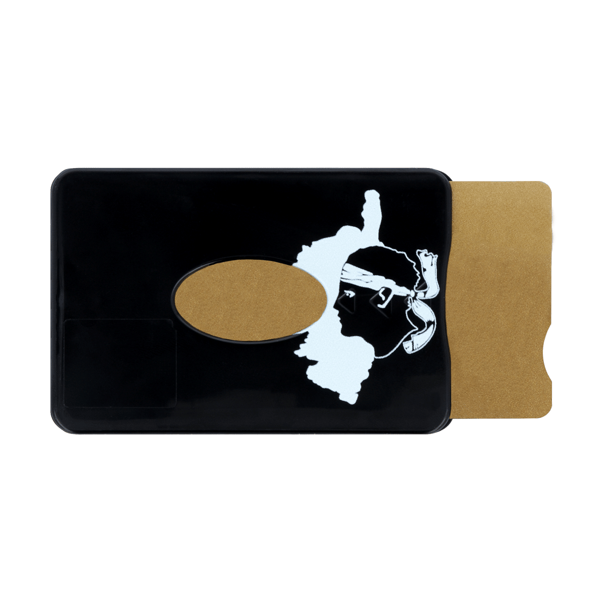 collection corse, motif tête de maure, porte carte anti-rfid, anti-piratage, carte bancaire, carte de crédit