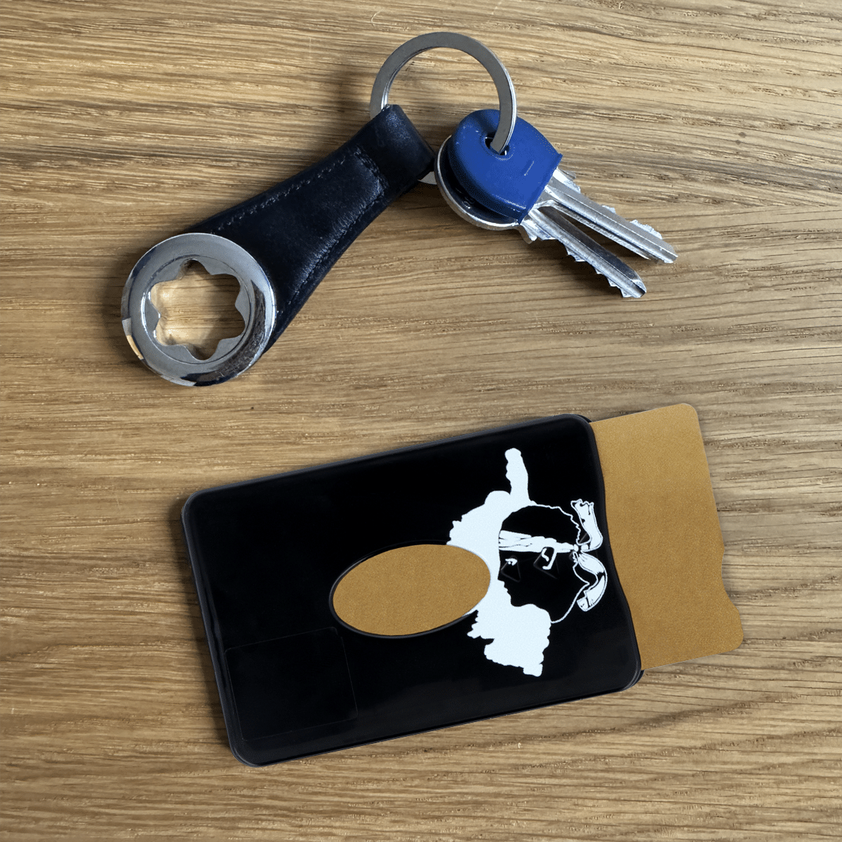 collection corse, motif tête de maure, porte carte anti-rfid, anti-piratage, carte bancaire, carte de crédit