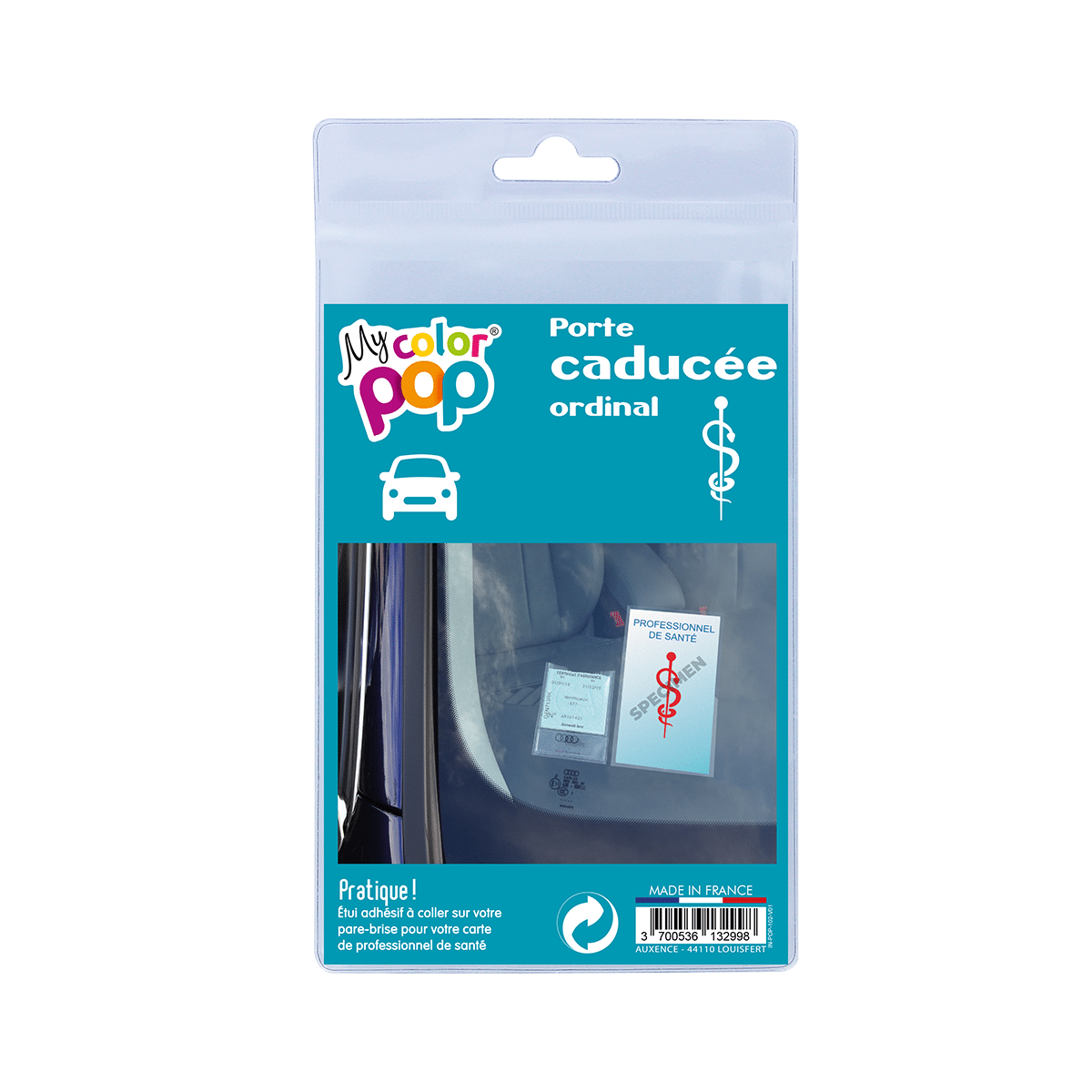 porte caducée infirmière infirmier kinésithérapeute color pop fabriqué en france