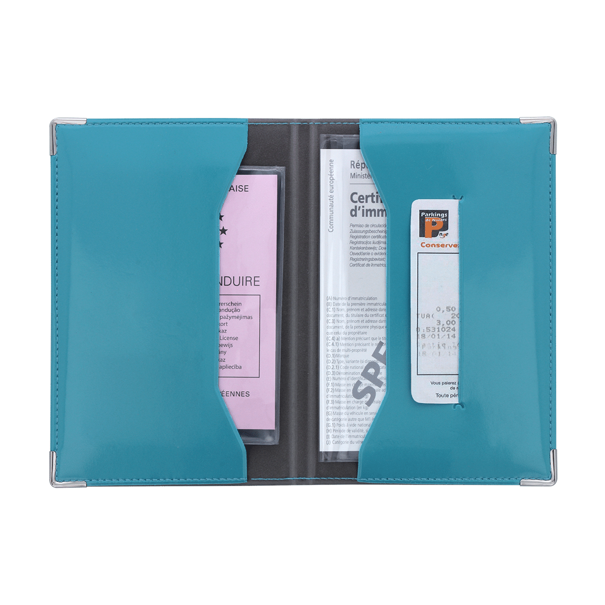 porte-papiers voiture étui carte grise permis de conduire Color pop fabrication française