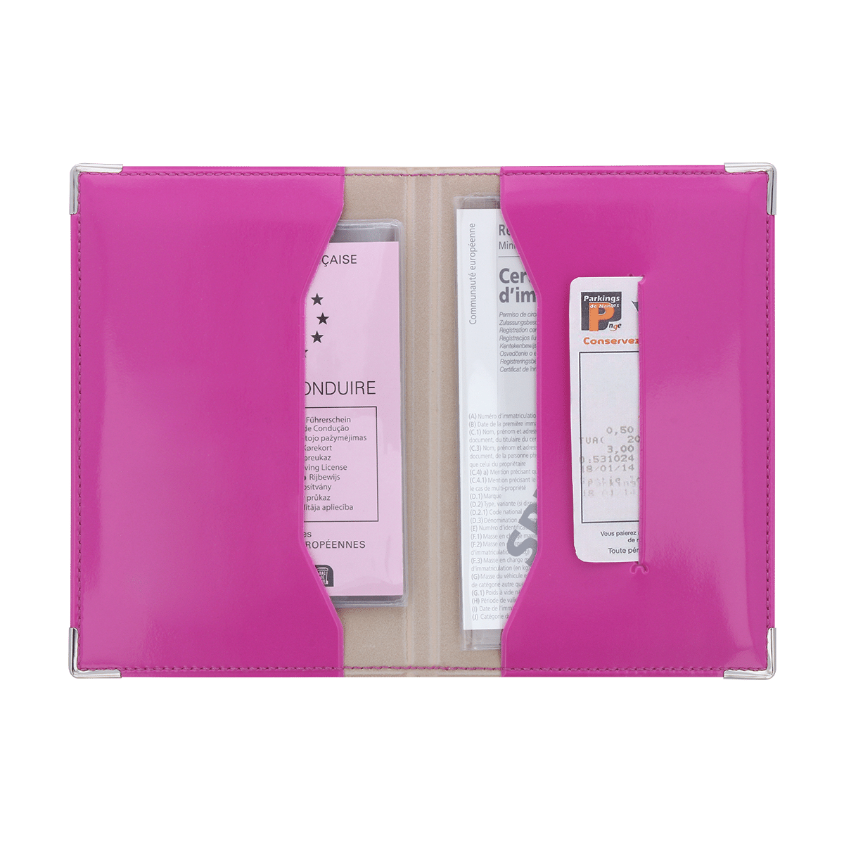 porte-papiers voiture étui carte grise permis de conduire Color pop fabrication française