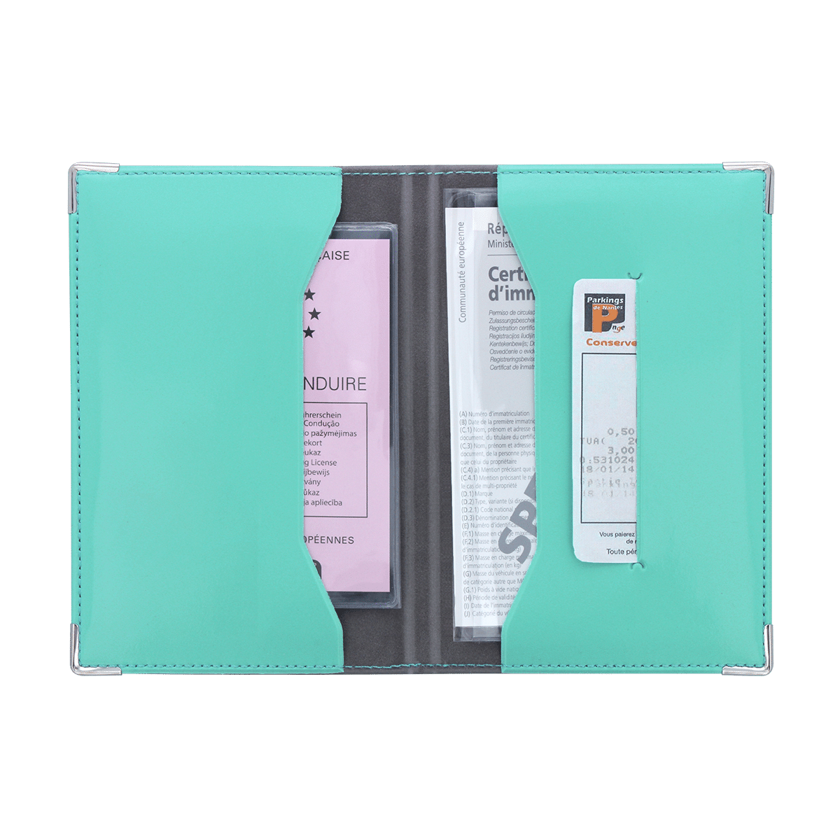 porte-papiers voiture étui carte grise permis de conduire Color pop fabrication française