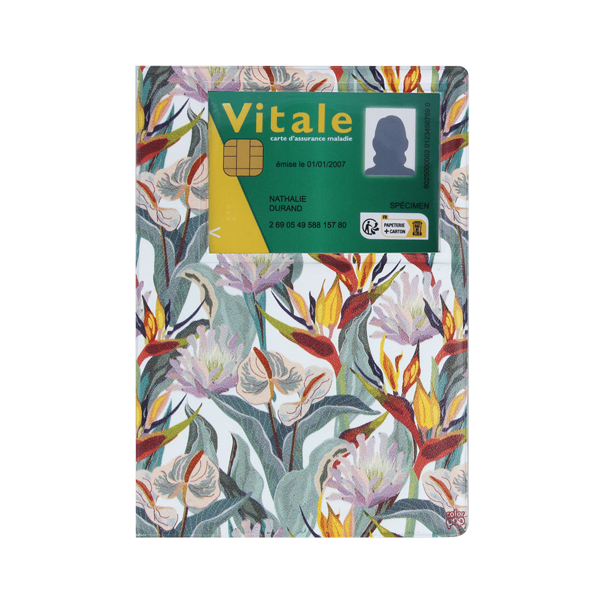 dossier santé ordonnances carte vitale carte mutuelle Color pop fabrication française