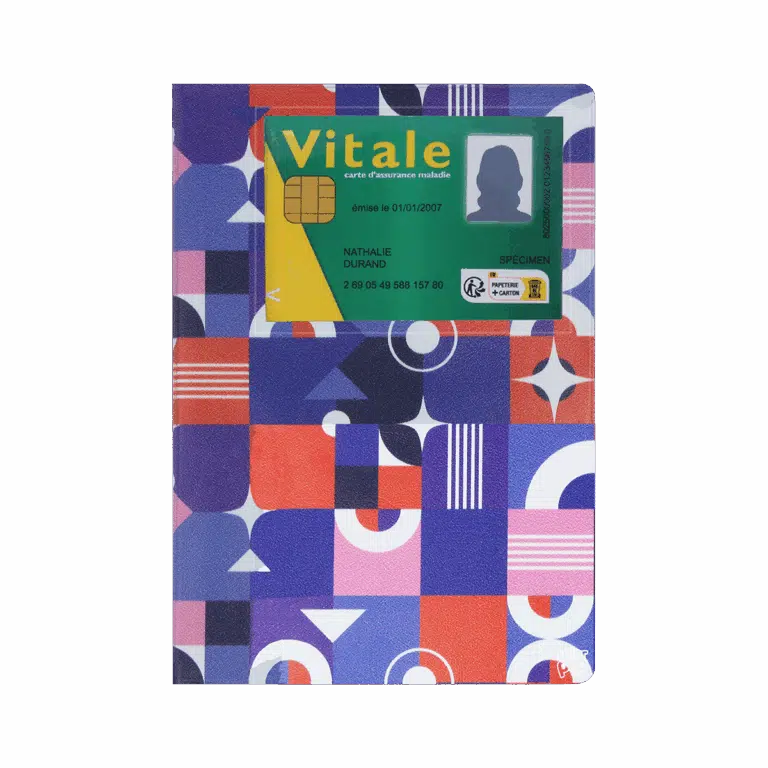 dossier santé ordonnances carte vitale carte mutuelle Color pop fabrication française
