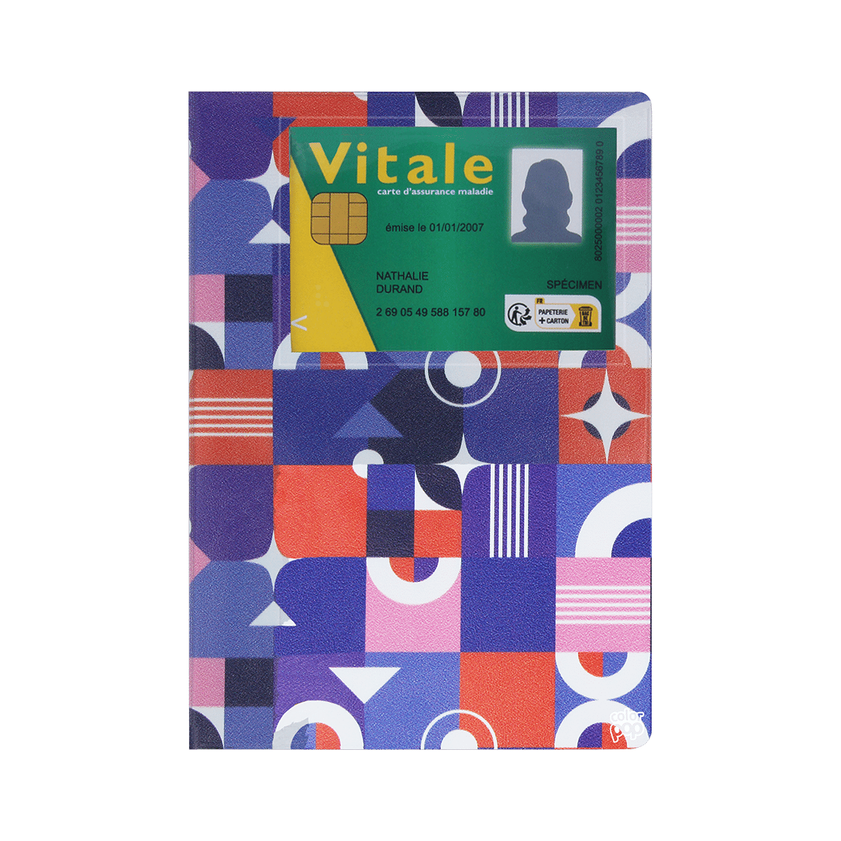 dossier santé ordonnances carte vitale carte mutuelle Color pop fabrication française